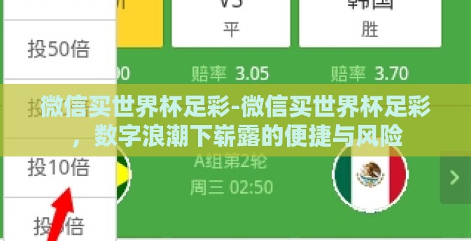 微信买世界杯足彩-微信买世界杯足彩，数字浪潮下崭露的便捷与风险