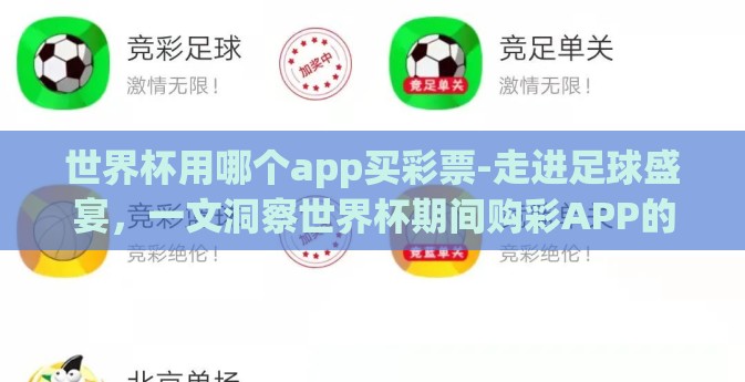 世界杯用哪个app买彩票-走进足球盛宴，一文洞察世界杯期间购彩APP的选取策略