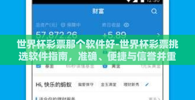 世界杯彩票那个软件好-世界杯彩票挑选软件指南，准确、便捷与信誉并重的考量
