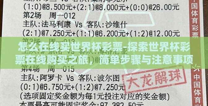 怎么在线买世界杯彩票-探索世界杯彩票在线购买之旅，简单步骤与注意事项