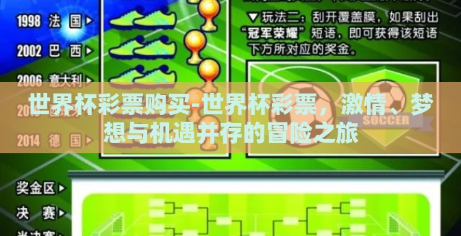 世界杯彩票购买-世界杯彩票，激情、梦想与机遇并存的冒险之旅