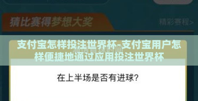 支付宝怎样投注世界杯-支付宝用户怎样便捷地通过应用投注世界杯