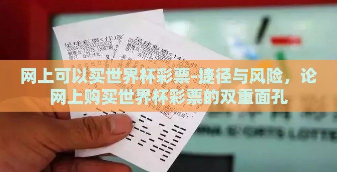 网上可以买世界杯彩票-捷径与风险，论网上购买世界杯彩票的双重面孔