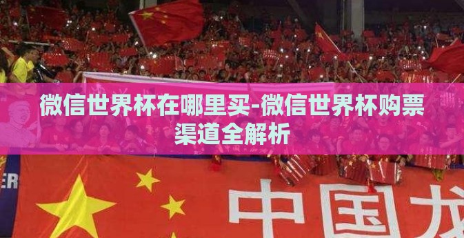 微信世界杯在哪里买-微信世界杯购票渠道全解析