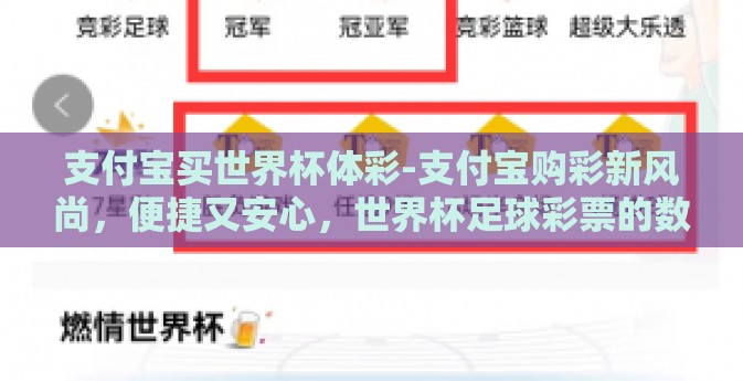支付宝买世界杯体彩-支付宝购彩新风尚，便捷又安心，世界杯足球彩票的数字化体验