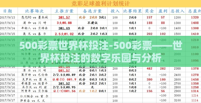 500彩票世界杯投注-500彩票——世界杯投注的数字乐园与分析