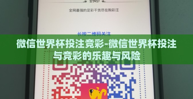 微信世界杯投注竞彩-微信世界杯投注与竞彩的乐趣与风险