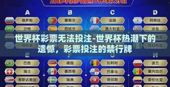 世界杯彩票无法投注-世界杯热潮下的遗憾，彩票投注的禁行牌